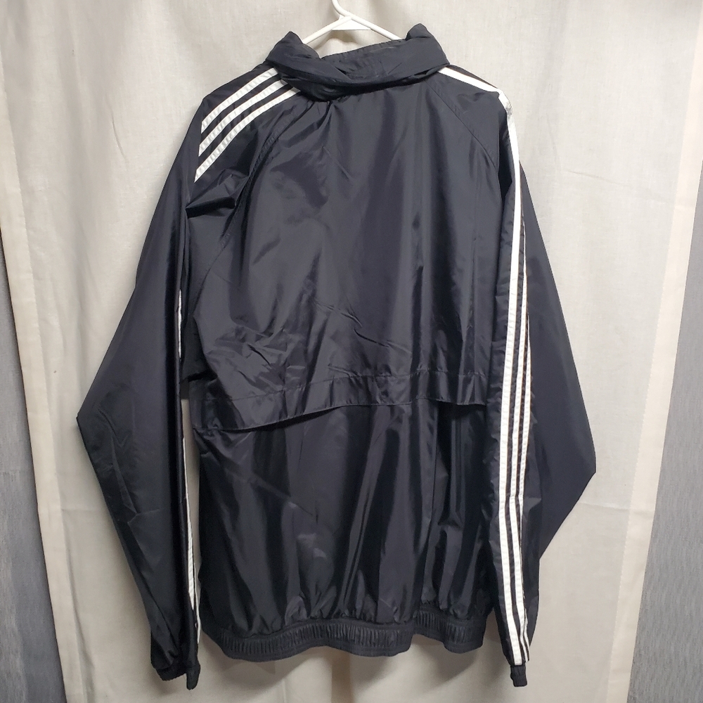 Adidas Men's Black and White Windbreaker Jacket With Hidden Hood - Picture 2 of 12